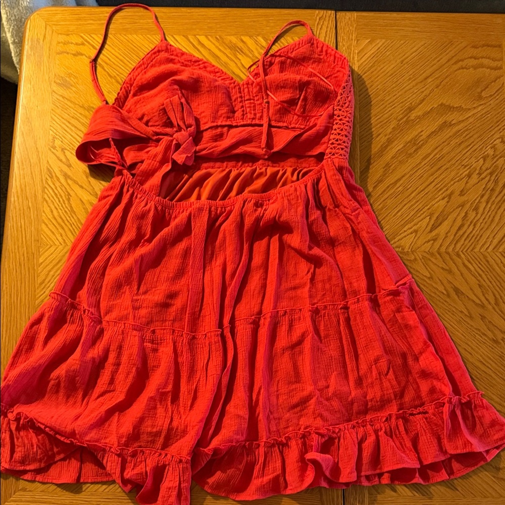 Shyanne Red lace Bust Mini Dress - Picture 2 of 2